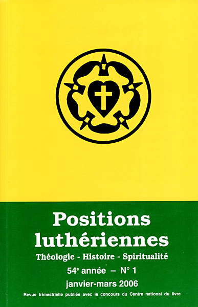Positions luthériennes: 16, rue Chauchat - 75009 Paris