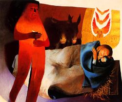 ARCABAS, Birth at Bethlehem, oil on canvas, cm 87x106 