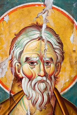 Andrew, the apostle, painting on canvas - copy of a fresco in Byzantine style